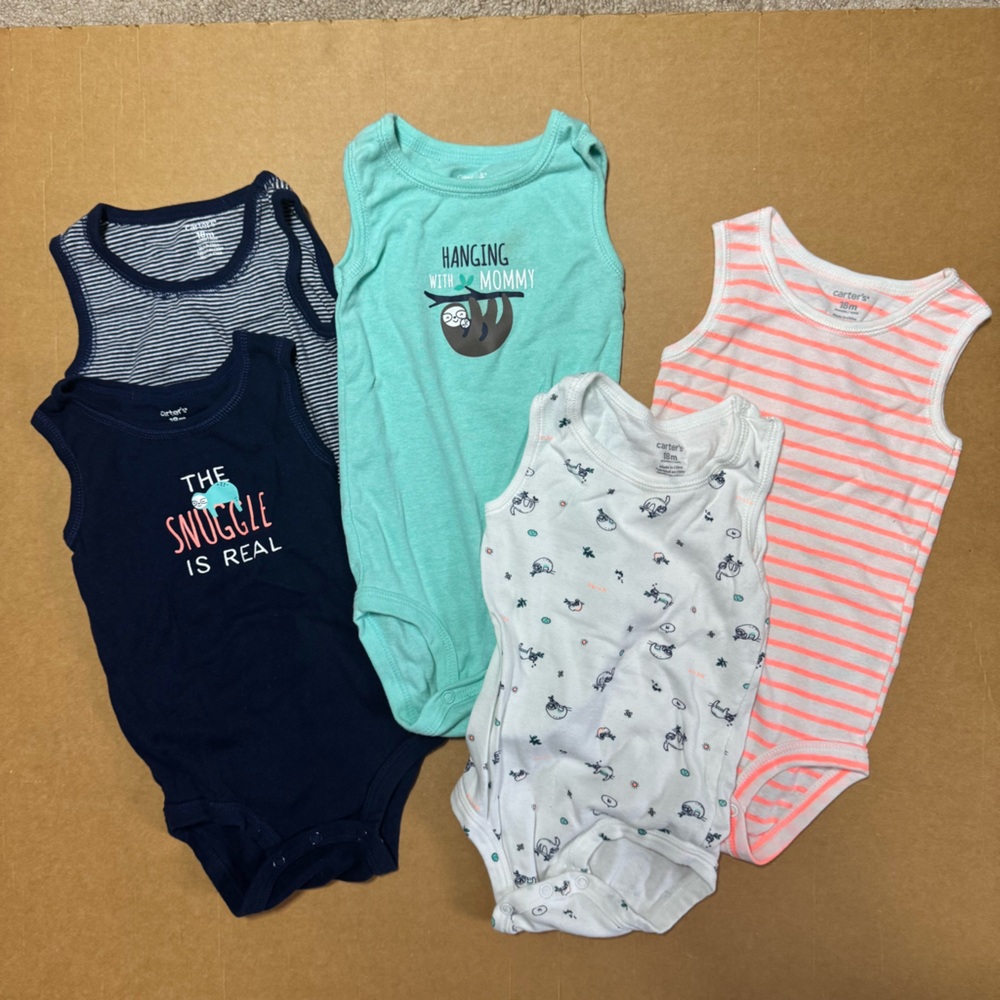 Carters Toddler Bundle 18 Months Summer Sleeveless 6 Piece - Picture 2 of 8